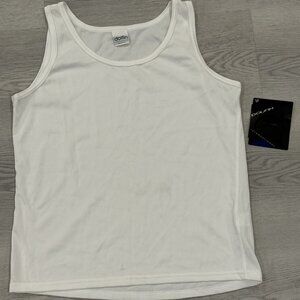 NWT Vintage Dolfin International Women’s Swim Tank Top Rash Guard White Sz L USA